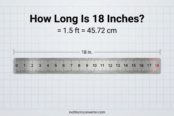 How Long Is 18 Inches? 1.5 ft = 45.72 cm