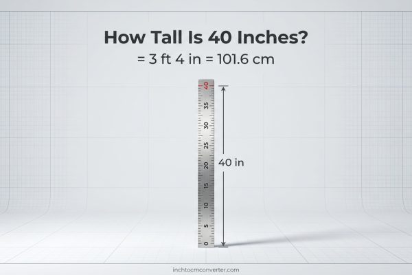 How Tall Is 40 Inches? 3 ft 4 in = 101.6 cm