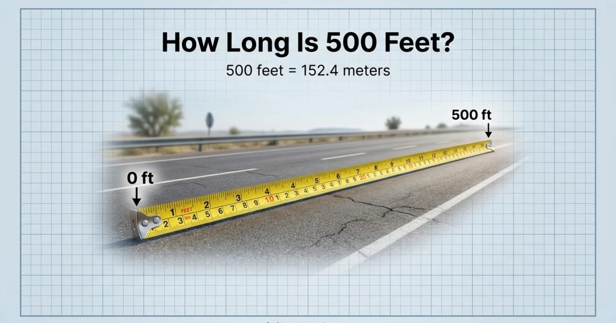 How long is 500 feet - 500 feet equals 152.4 meters