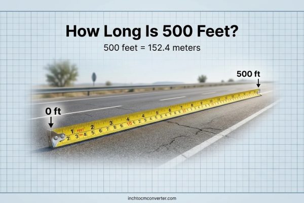 How long is 500 feet - 500 feet equals 152.4 meters