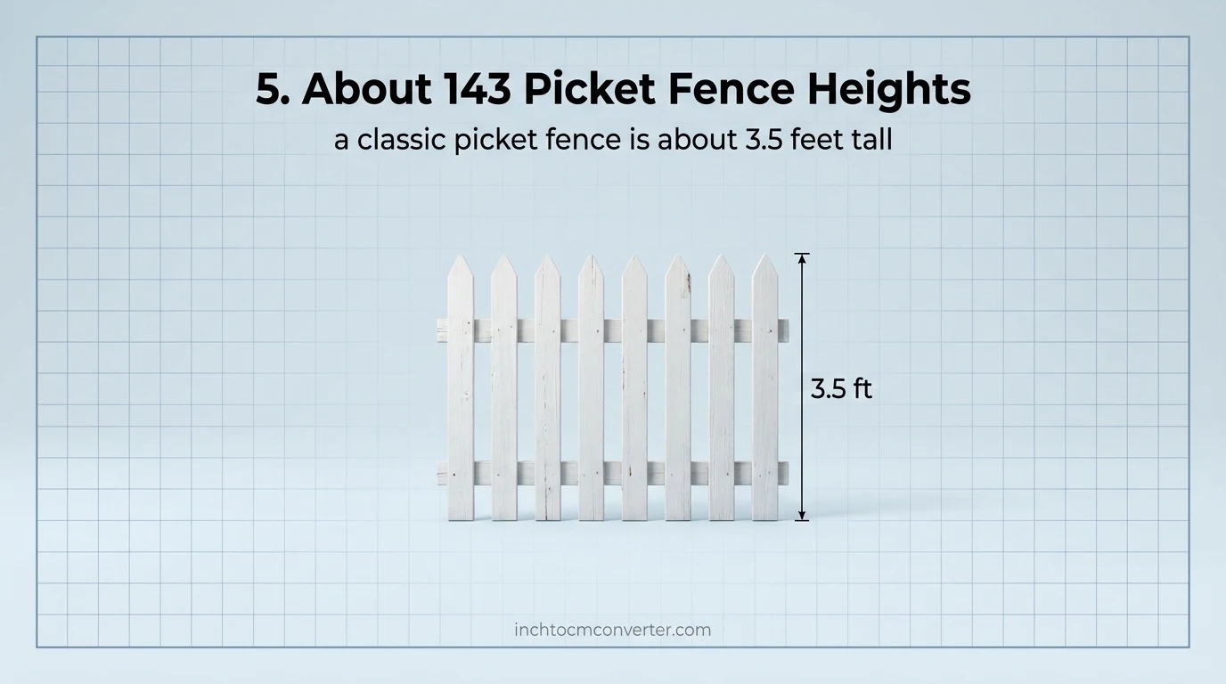 A classic picket fence is about 3.5 feet tall A classic picket fence is about 3.5 feet tall