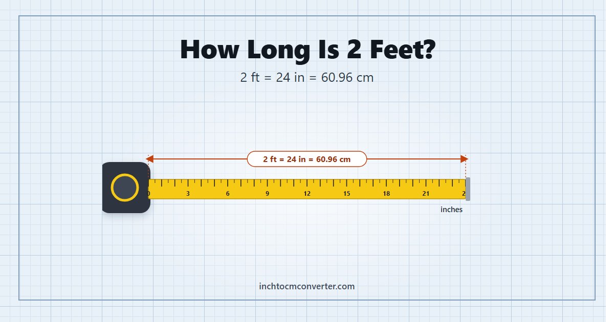 How Long Is 2 Feet - 2 ft = 24 in = 60.96 cm