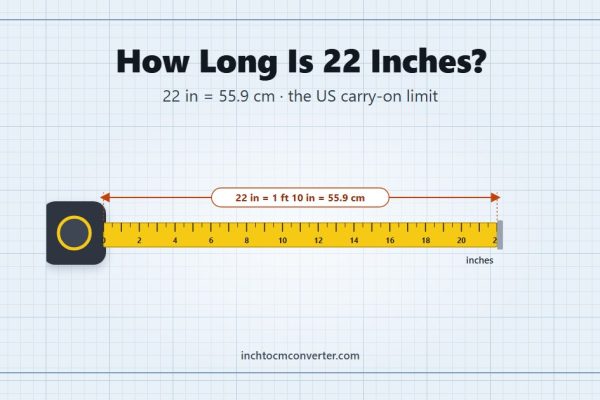 How Long Is 22 Inches - 22 in = 55.9 cm · the US carry-on limit