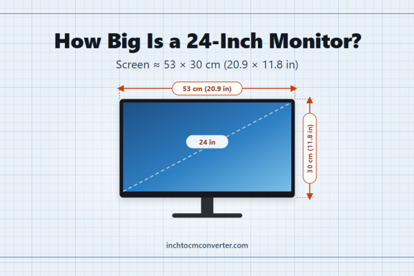 24-inch monitor size - screen about 53 x 30 cm