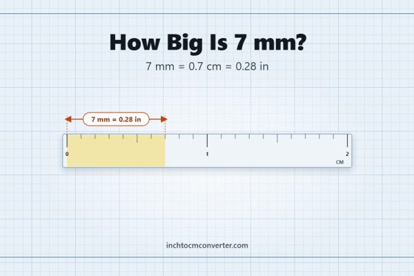 How Big Is 7 mm - 7 mm = 0.7 cm = 0.28 in