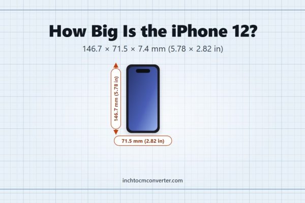 How Big Is the iPhone 12 - 146.7 × 71.5 × 7.4 mm (5.78 × 2.82 in)
